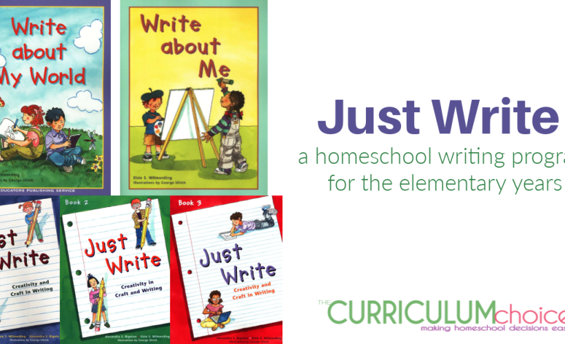 Just Write Homeschool Writing Program is a 4 level workbook style creative writing curriculum for the elementary years.