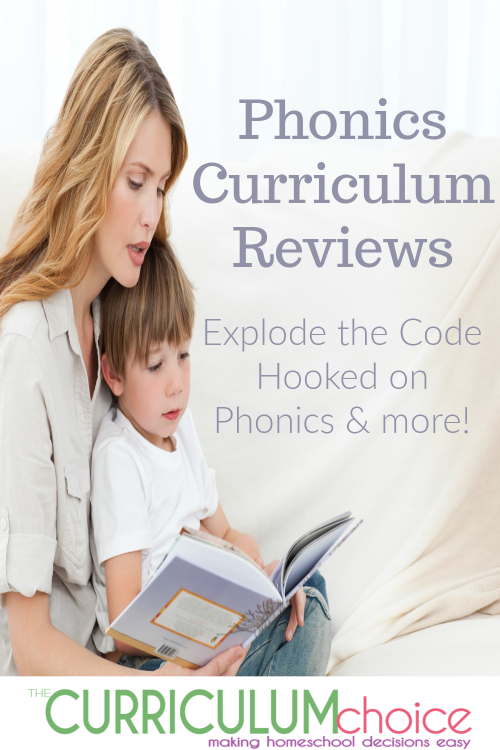 This is a collection of Phonics Curriculum Reviews from here at The Curriculum Choice. Includes reviews about programs like Explode the Code and Hooked on Phonics.