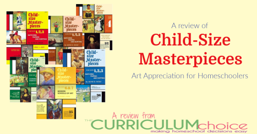 Child-Size Masterpieces Art Appreciation program makes teaching art appreciation easy. Sets grow with your child using post card sized image cards that they can use through 7 different steps. Start in preschool and work through steps 1-7 as they gain more knowledge and skills. A review from The Curriculum Choice