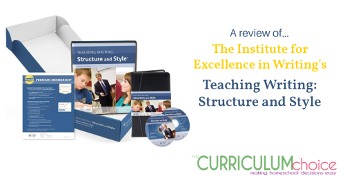 The Institute for Excellence in Writing's Teaching Writing: Structure and Style gives you the tools you need to confidently teach your kids to write well, think clearly, and express themselves eloquently and persuasively.