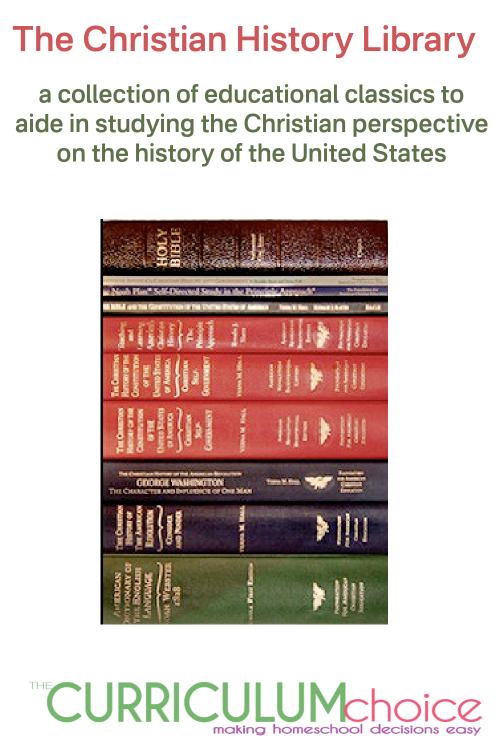 The Christian History Library is an 11 volume collection of educational classics to aide in studying the Christian perspective on the history of the United States.