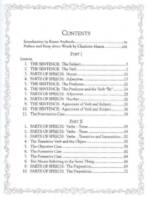 Simply Grammar Table of Contents