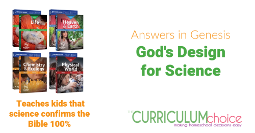 Answers in Genesis: God's Design for Science presents the study of science with God’s Word as the starting point. Each science discipline is uniquely focused to teach kids that science confirms the Bible 100% and that we can trust God’s Word from the very first verse.