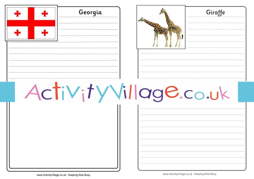 Sample Notebook Pages from Activity Village