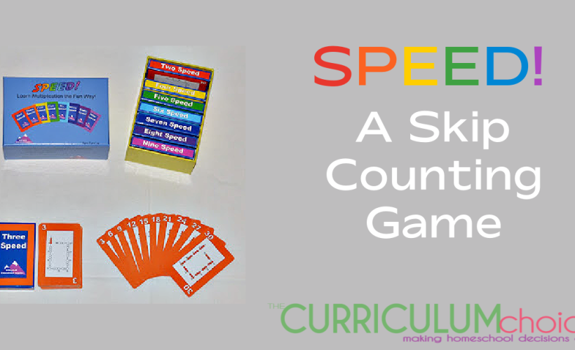 SPEED! A Skip Counting Game teaches kids to skip-count which leads directly into multiplication. The game is good for kids ages 4-12 and perfect for kids 7-10.