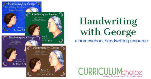 Handwriting by George is a 4 volume handwriting set based on Washington's 110 Rules of Decency and Civility.