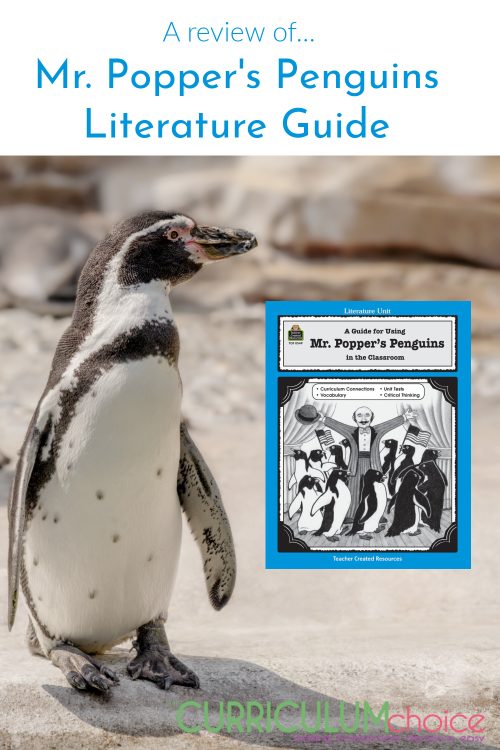 Mr. Popper's Penguins Literature Guide is filled with a variety of cross-curricular lessons to do before, during, and after reading the book. This reproducible book includes sample plans, author information, vocabulary building ideas, quizzes, unit tests, and ideas for culminating and extending the novel.