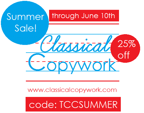 Classical Copywork Summer Sale pic