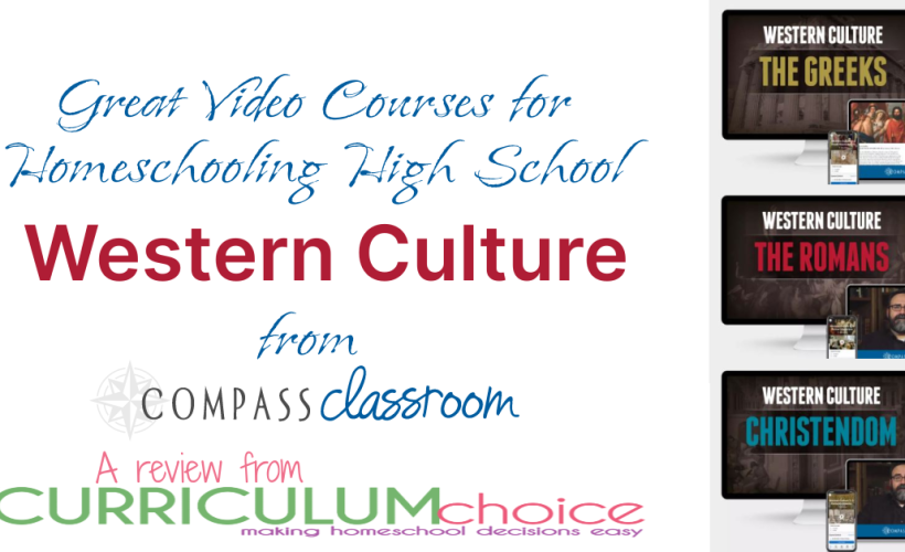 Invite master teachers into your home with Great Books Homeschool Video Courses from Compass Classroom. These Western Culture courses equal two high school credits each! One for literature and one for history! A review from The Curriculum Choice