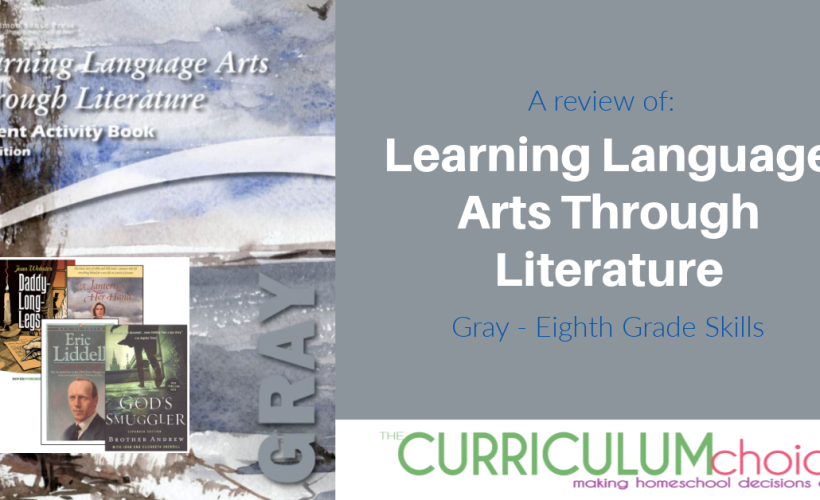 Learning Language Arts Through Literature is a solid grounding in grammar, writing, vocabulary and lots of wonderful classical literature.