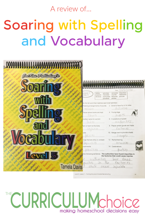 Soaring with Spelling and Vocabulary is a elementary and middle grade daily spelling and vocabulary program with included review and tests.