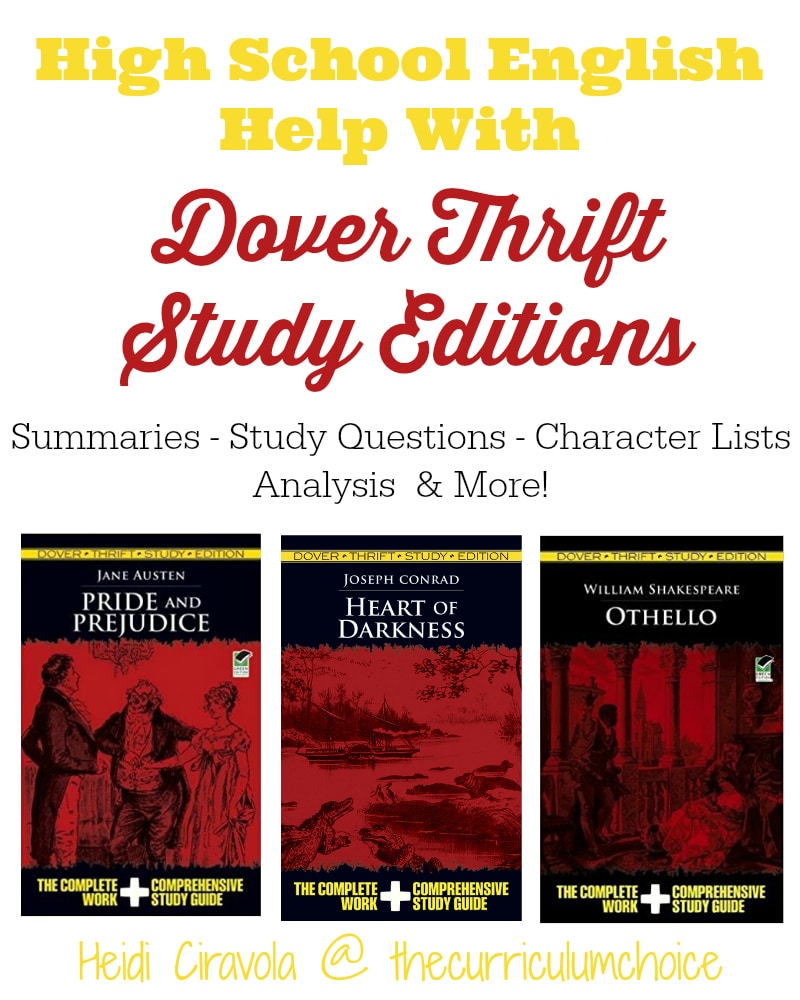 High School English Help with Dover Thrift Study Editions