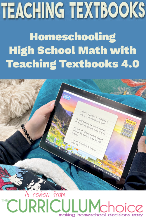 Teaching Textbooks is a great choice for homeschool high school math with computer based lessons and automated grading it's an easy to implement option!