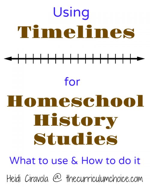 Using Timelines for Homeschool History Studies is an easy and adaptable way to follow history chronologically and use with multiple ages.