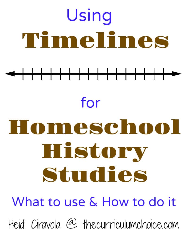 Using Timelines for Homeschool History Studies is an easy and adaptable way to follow history chronologically and use with multiple ages. 