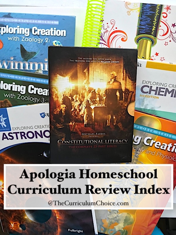 Apologia Homeschool Curriculum Review Index