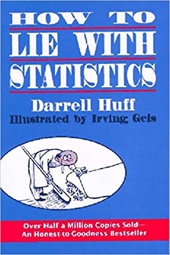 How to Lie with Statistics by Darrell Huff is a humorous explanation of the ways truth is misrepresented with statistics. With example after example, Huff shows what questions to ask when you see graphs, percentages, predictions, rates, marked maps, trends, and advertisements.