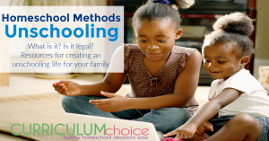 Unschooling is different from the other homeschool methods because it is child led learning through life and their natural curiosities. In this article we will talk about: what exactly unschooling is, answer the question of its legality, and offer resources for helping you to create an unschooling life for your family.