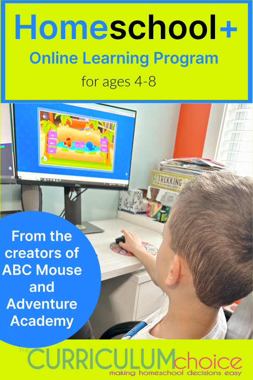 Homeschool+ Online Learning Program is a complete homeschool program for kids in Pre-K-2nd grade from the makers of ABC Mouse and Adventure Academy.