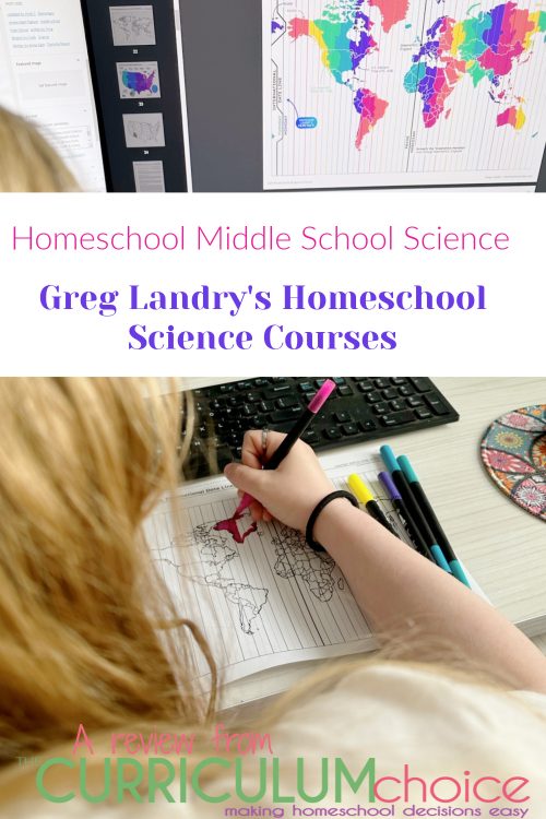 Greg Landry's Homeschool Science has several online Middle School Science courses to choose from, including Physics, Earth & Space, Chemistry, Biology, and Anatomy & Physiology.