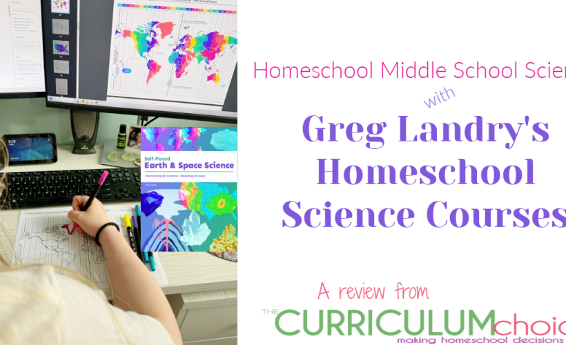 Greg Landry's Homeschool Science has several online Middle School Science courses to choose from, including Physics, Earth & Space, Chemistry, Biology, and Anatomy & Physiology.