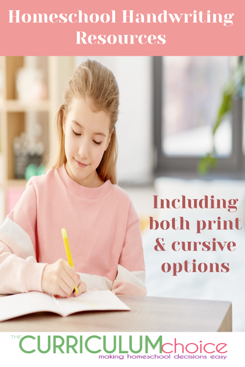 This collection of Homeschool Handwriting Resources is designed to help you teach your children to legibly write in print or cursive.