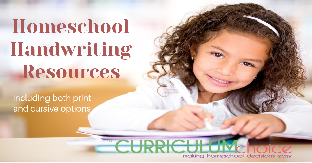This collection of Homeschool Handwriting Resources is designed to help you teach your children to legibly write in print or cursive.