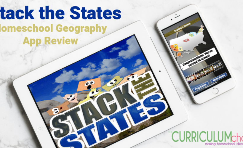 The Stack the States Homeschool Geography App is a fun way to learn all about the 50 States, their shapes, flags, capitals and more!