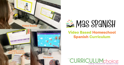 Mas Spanish is a video based homeschool Spanish curriculum for kids in grades 7-12 that requires very little parental involvement!