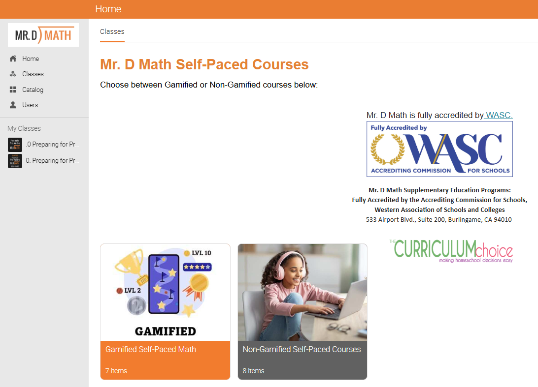 New Gamified Mr. D Math Self-Paced