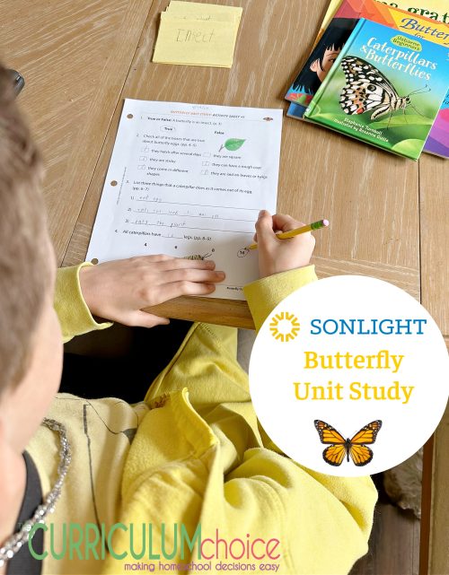 Sonlight Butterfly Activity Sheet
