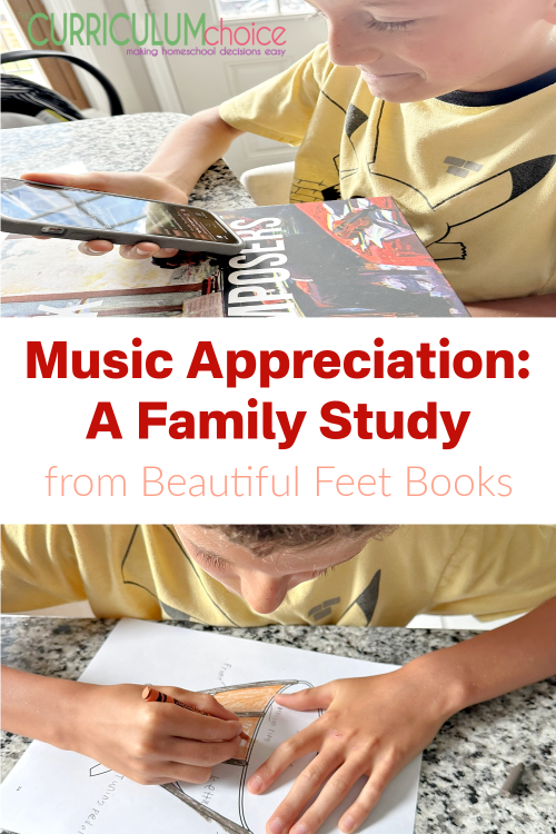 Music Appreciation: A Family Study from Beautiful Feet Books is an all ages, affordable, 2 year music study including composers, music, and the orchestra.