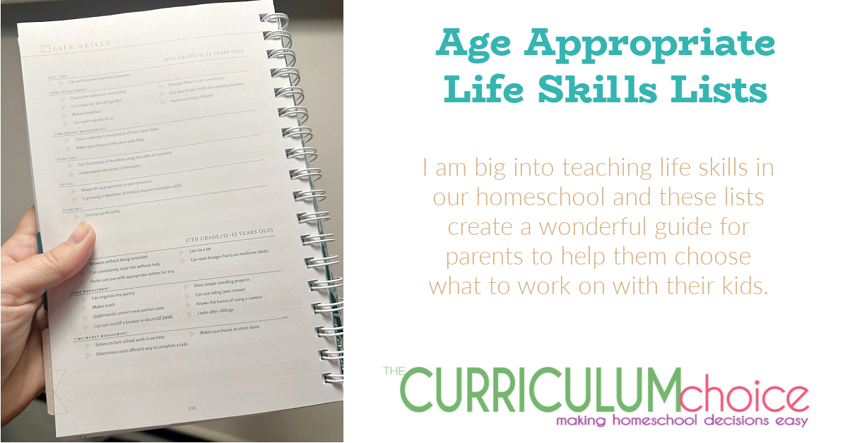 Age Appropriate Life Skills Lists