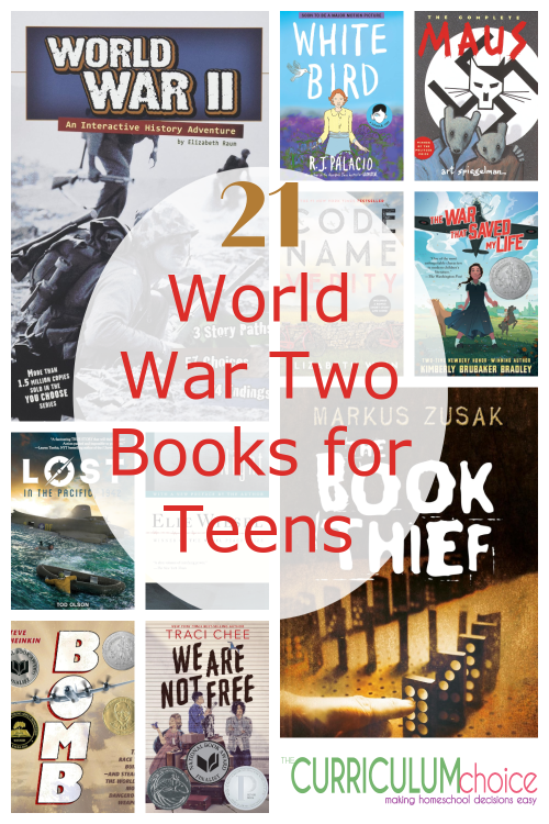 This is a collection of World War Two Books for Teens including books for younger and older teens as well as fiction and non-fiction selections.