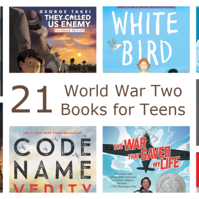 This is a collection of World War Two Books for Teens including books for younger and older teens as well as fiction and non-fiction selections.